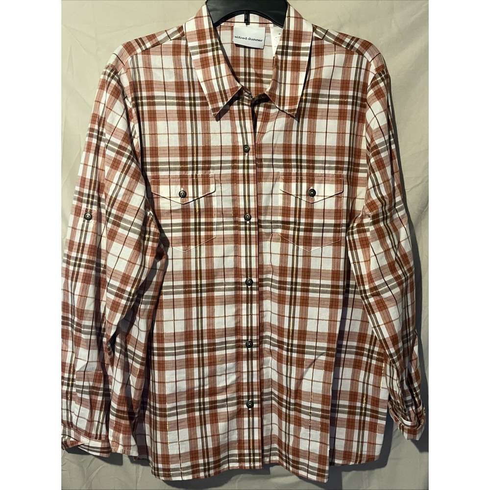 Alfred Dunner Ladies Long‎ Sleeve Button Up Size 18